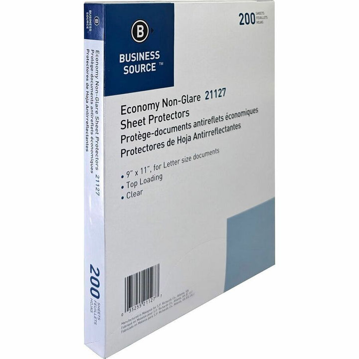 Image of Business Source 21127CT Nonglare Top-Loading Sheet Protectors