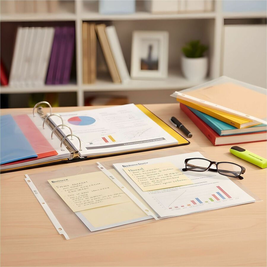 Image of Business Source 21127CT Nonglare Top-Loading Sheet Protectors