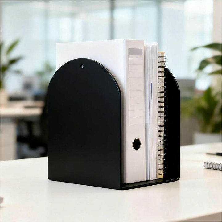 Image of Business Source 54071CT Steel Bookends, 7" Height, Magnetic, Black, Steel, 24 / Carton