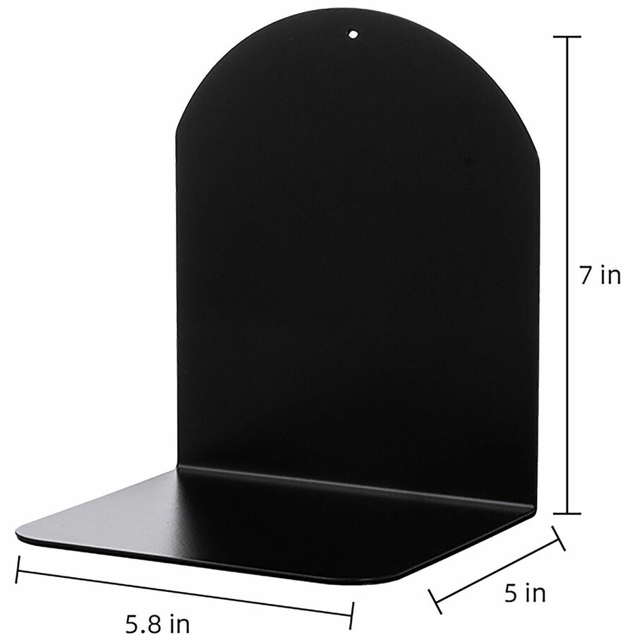 Image of Business Source 54071 Steel Bookends, 7" Height, Magnetic, Black, Steel, 2 / Pair