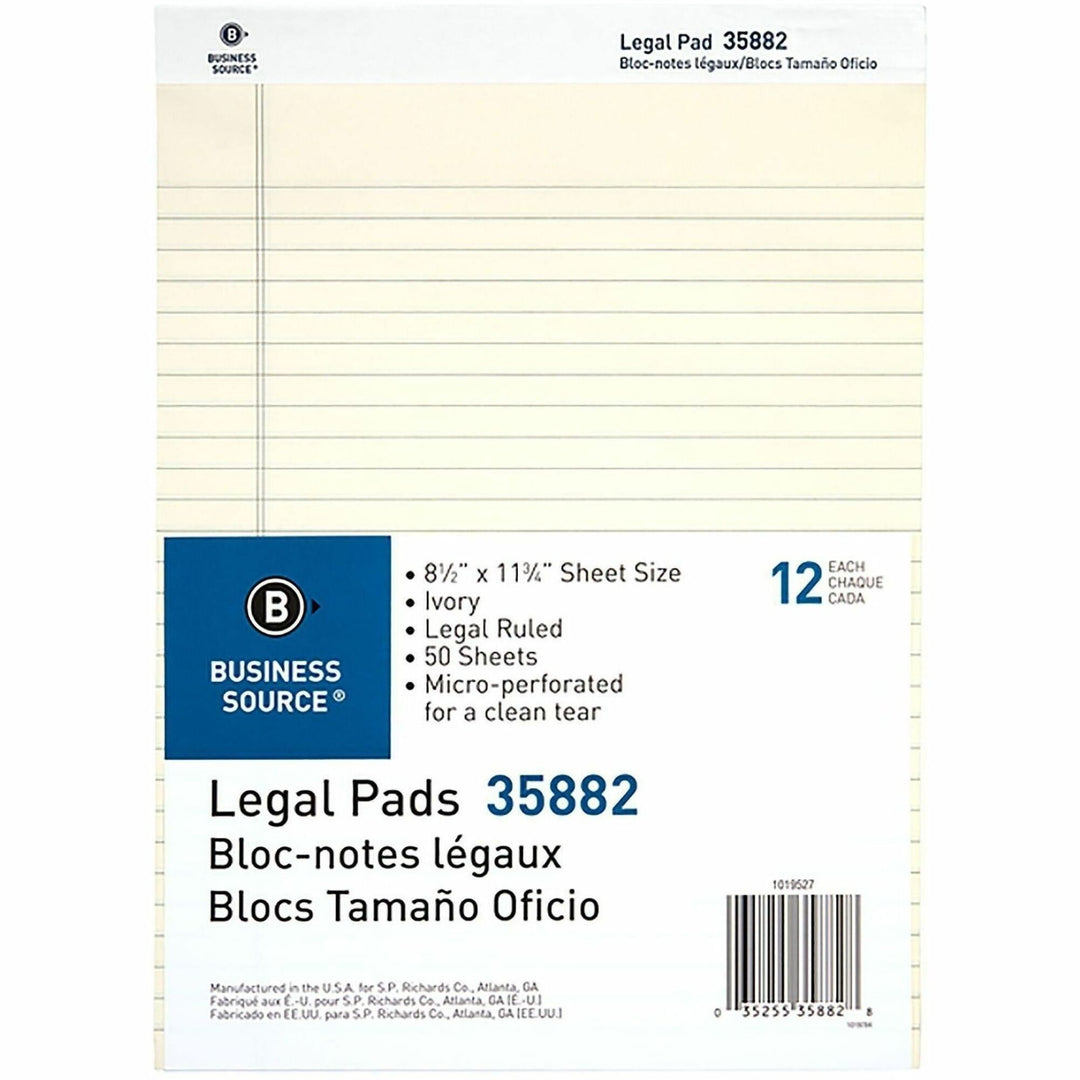 Image of Business Source 35882 Micro-Perforated Legal Ruled Pads