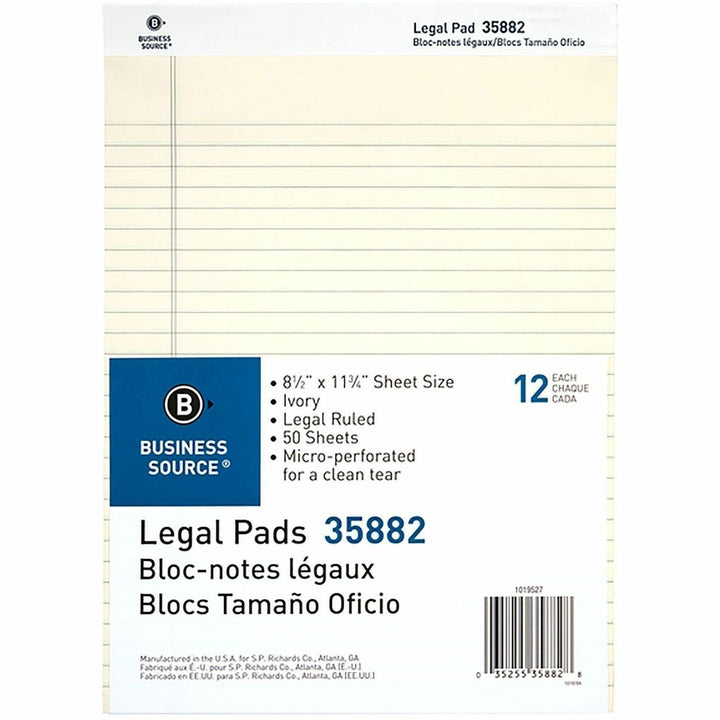 Image of Business Source 35882 Micro-Perforated Legal Ruled Pads