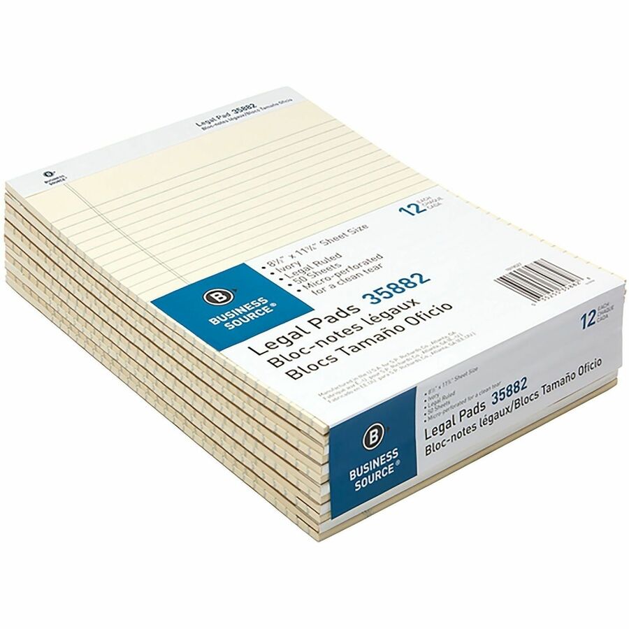 Image of Business Source 35882 Micro-Perforated Legal Ruled Pads