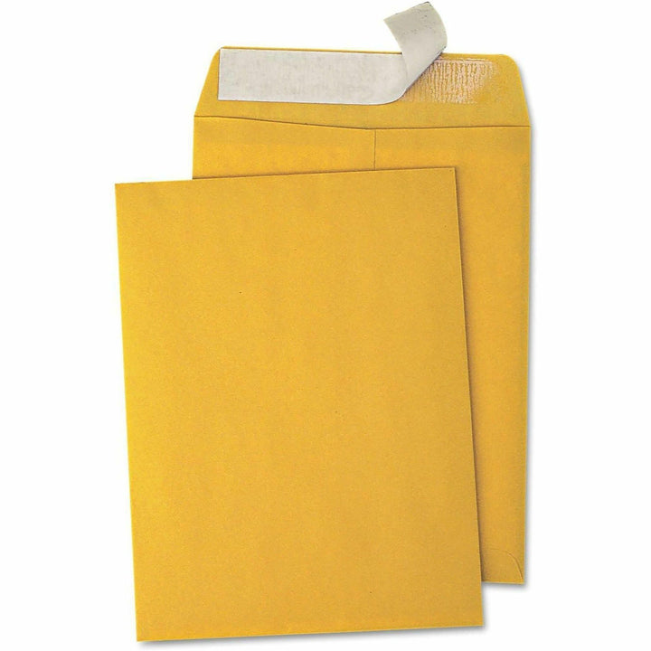 Image of Business Source 40102 Kraft Peel-and-Stick Catalog Envelopes, Catalog, 9" W x 12" Length, Peel & Stick, Brown, Kraft Paper, 100 / Box