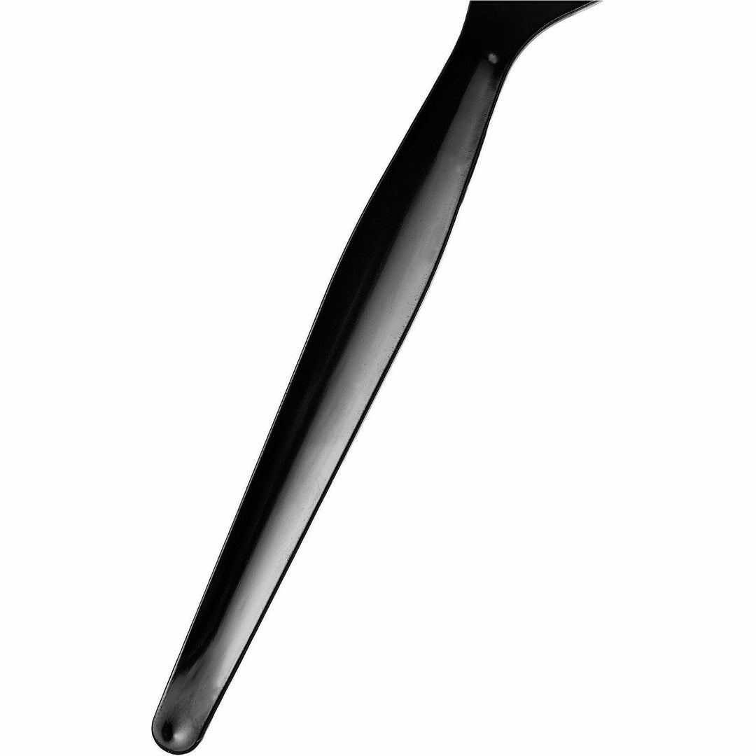 Image of Genuine Joe 30427 Disposable Polystyrene Cutlery, Fork, Fork, Food, Cafeteria, Breakroom, Disposable, Polystyrene, Black, 1 Carton