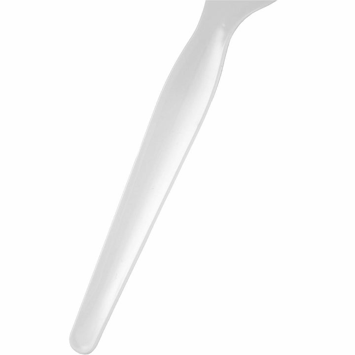 Image of Genuine Joe 30433 Disposable Polystyrene Cutlery, Spoon, Spoon, Food, Cafeteria, Breakroom, Disposable, Polystyrene, White, 1 Carton