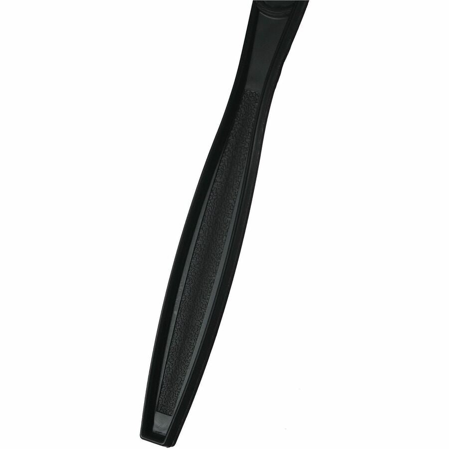 Image of Genuine Joe 30412 Heavy-Weight Polypropylene Cutlery, Cutlery Set, Fork, Knife, Food, Cafeteria, Disposable, Polypropylene, Black, 1 Carton