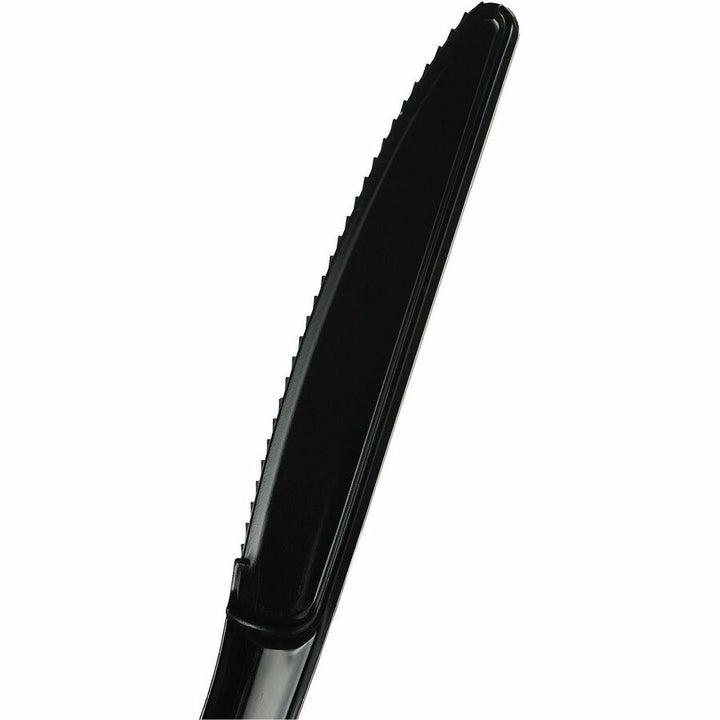 Image of Genuine Joe 30424 Disposable Polystyrene Cutlery, Knife, Knife, Food, Cafeteria, Breakroom, Disposable, Polystyrene, Black, 1 Carton