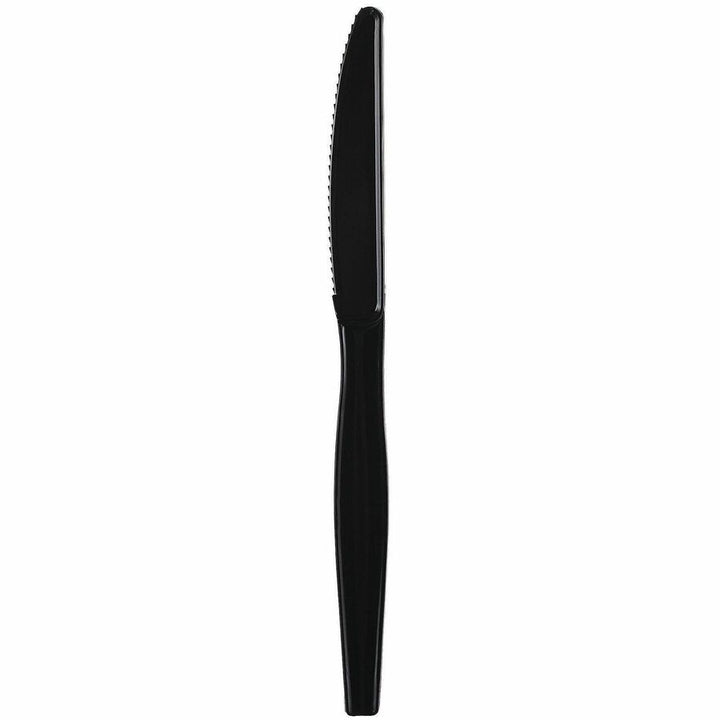 Image of Genuine Joe 30428 Disposable Polystyrene Cutlery, Knife, Knife, Food, Cafeteria, Breakroom, Disposable, Polystyrene, Black, 1 Carton
