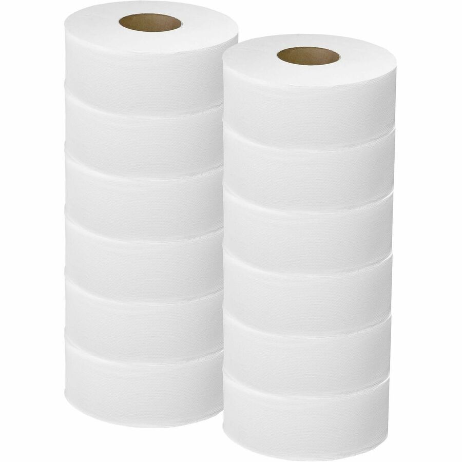 Image of Genuine Joe 31100012 Jumbo 2-Ply Bathroom Tissue, 2 Ply, 37.20" W x 1000 ft Length, White, 1 Carton