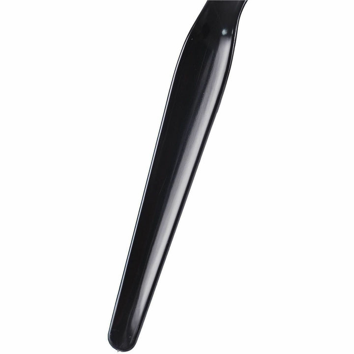 Image of Genuine Joe 30430 Disposable Polystyrene Cutlery, Soup Spoon, Soup Spoon, Food, Cafeteria, Breakroom, Disposable, Polystyrene, Black, 1 Carton