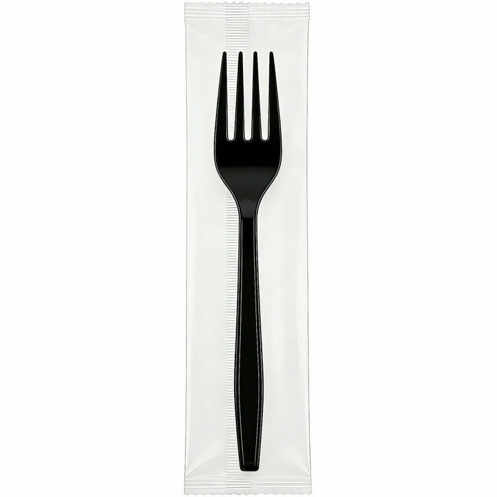 Image of Genuine Joe 30411 Heavy-Weight Polypropylene Cutlery, Cutlery Set, Fork, Food, Cafeteria, Disposable, Polypropylene, Black, 1 Carton