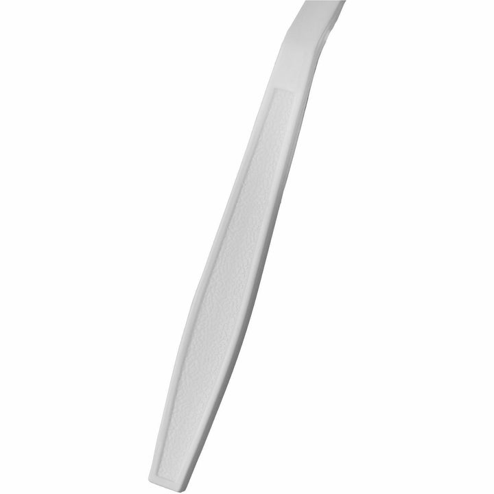 Image of Genuine Joe 30421 Heavy-Weight Polypropylene Cutlery, Cutlery Set, Spoon, Fork, Food, Cafeteria, Disposable, Polypropylene, White, 1 Carton