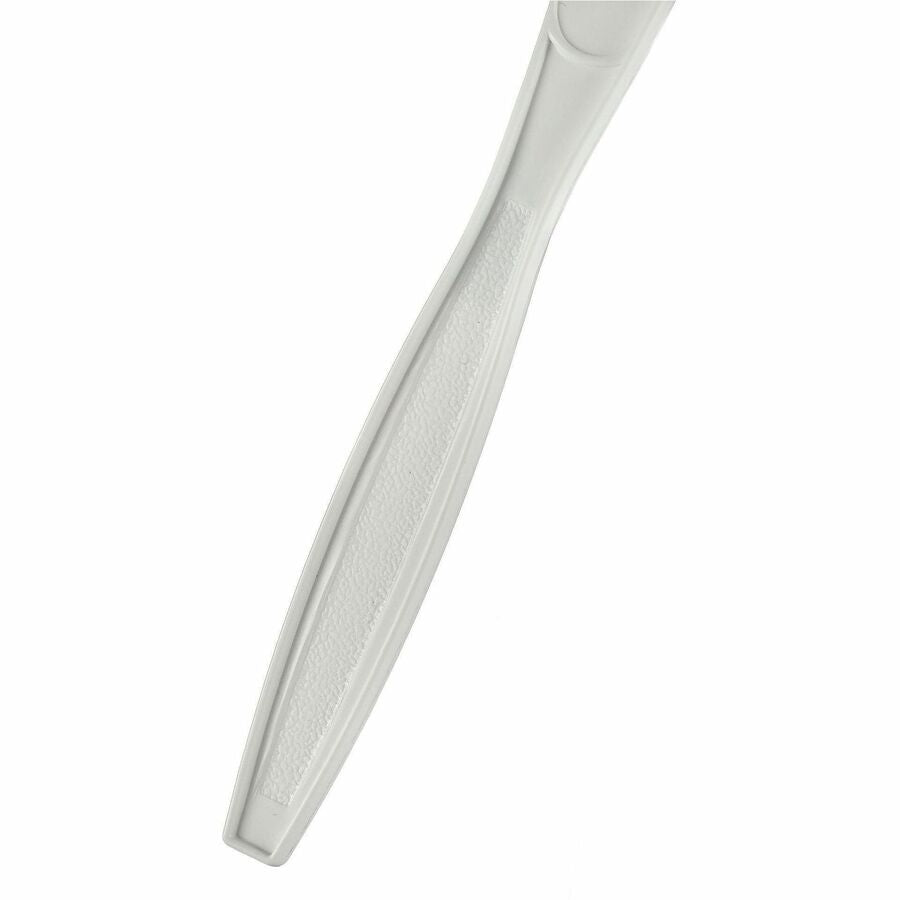 Image of Genuine Joe 30416 Heavy-Weight Polypropylene Cutlery, Knife, Knife, Food, Cafeteria, Disposable, Polypropylene, White, 1 Carton