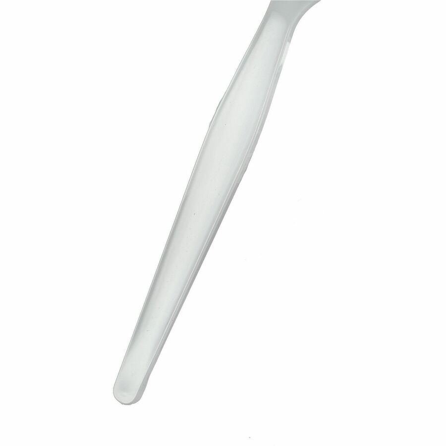 Image of Genuine Joe 30431 Disposable Polystyrene Cutlery, Fork, Fork, Food, Cafeteria, Breakroom, Disposable, Polystyrene, White, 1 Carton