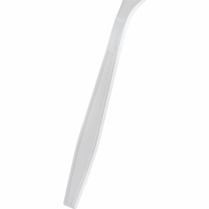 Image of Genuine Joe 30419 Heavy-Weight Polypropylene Cutlery, Fork, Fork, Food, Cafeteria, Breakroom, Disposable, Polypropylene, White, 1 Carton