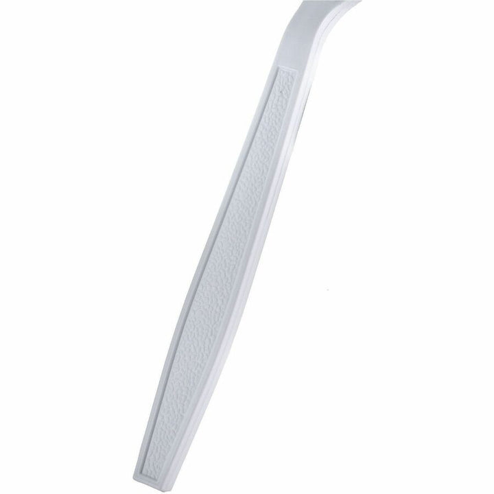 Image of Genuine Joe 30422 Heavy-Weight Polypropylene Cutlery, Cutlery Set, Soup Spoon, Fork, Food, Cafeteria, Disposable, Polypropylene, White, 1 Carton