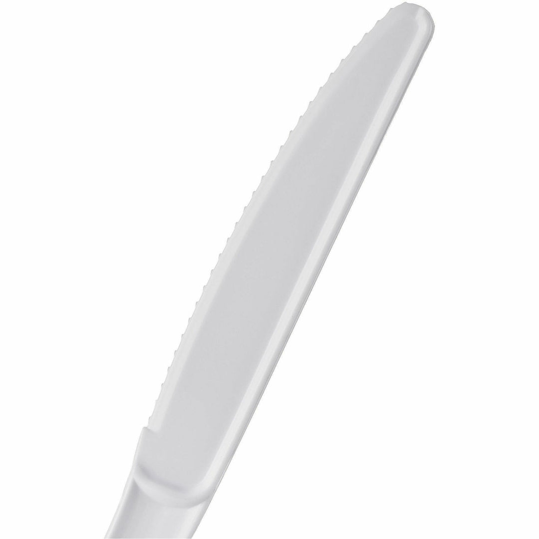 Image of Genuine Joe 30436 Disposable Polystyrene Cutlery, Knife, knife, Food, Cafeteria, Breakroom, Disposable, Polystyrene, White, 1 Carton