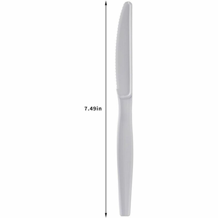 Image of Genuine Joe 30436 Disposable Polystyrene Cutlery, Knife, knife, Food, Cafeteria, Breakroom, Disposable, Polystyrene, White, 1 Carton