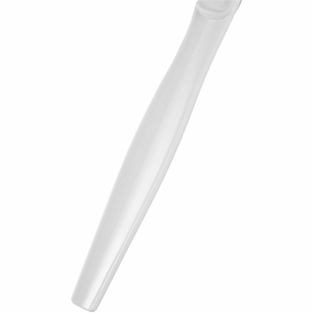 Image of Genuine Joe 30436 Disposable Polystyrene Cutlery, Knife, knife, Food, Cafeteria, Breakroom, Disposable, Polystyrene, White, 1 Carton