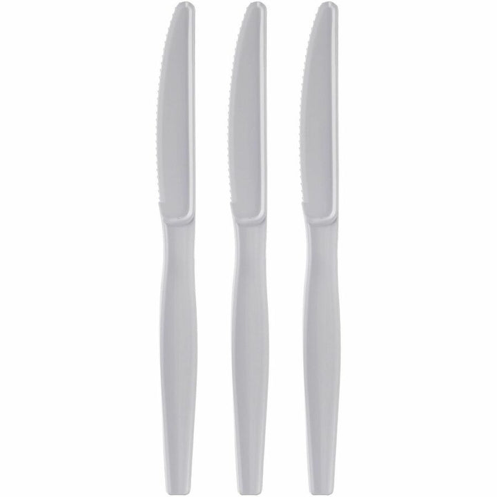 Image of Genuine Joe 30436 Disposable Polystyrene Cutlery, Knife, knife, Food, Cafeteria, Breakroom, Disposable, Polystyrene, White, 1 Carton