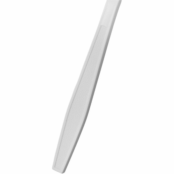 Image of Genuine Joe 30415 Heavy-Weight Polypropylene Cutlery, Fork, Fork, Food, Cafeteria, Disposable, Polypropylene, White, 1 Carton