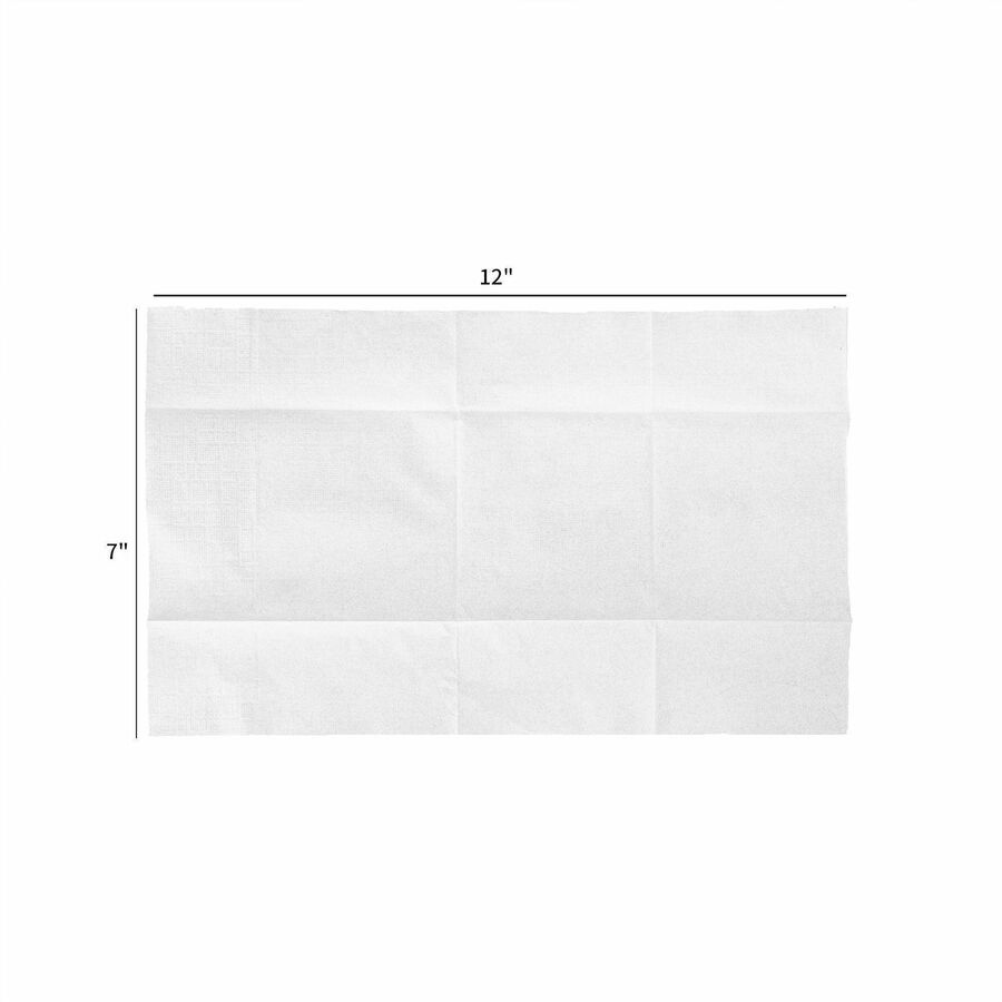 Image of Genuine Joe 11262 Low-Fold Dispenser Napkins, Low-fold, White, 1 Carton