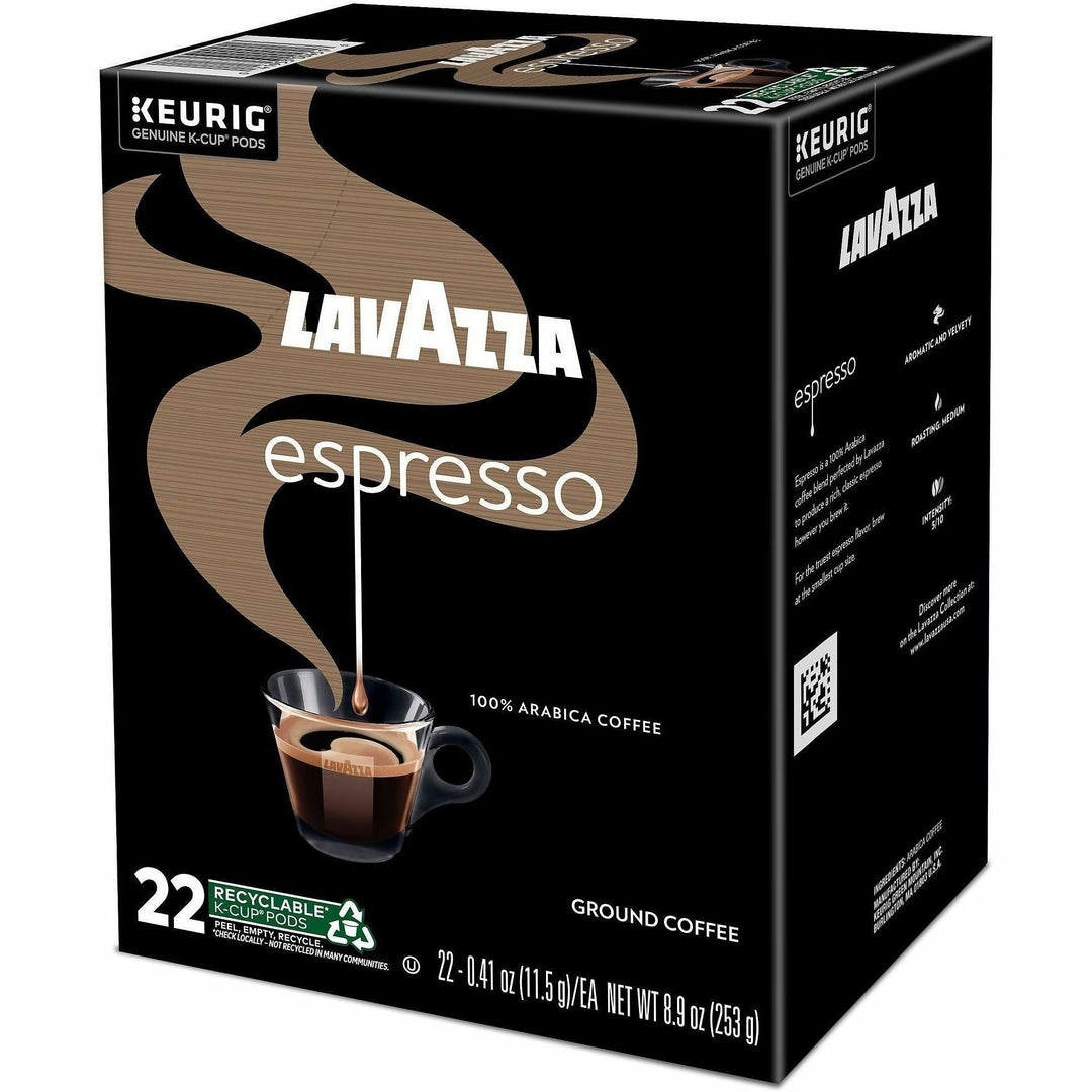 Image of Lavazza 0451 Espresso Italiano K-Cup Coffee Pods, Compatible with Keurig Brewer, Medium, K-Cup, Pod, Ground, Italian Espresso, Kosher, 22 / Box