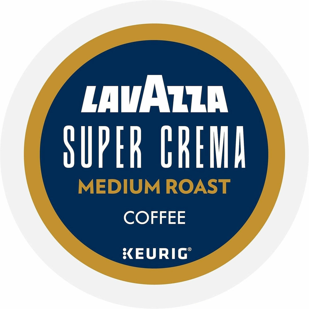 Image of Lavazza 0911 Super Crema K-Cup Coffee Pods, Compatible with Keurig Brewer, Medium, 0.4 oz, K-Cup, Pod, Ground, Super Crema, Kosher, 22 / Box