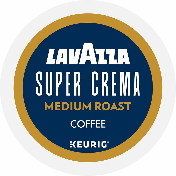 Image of Lavazza 0911 Super Crema K-Cup Coffee Pods, Compatible with Keurig Brewer, Medium, 0.4 oz, K-Cup, Pod, Ground, Super Crema, Kosher, 22 / Box
