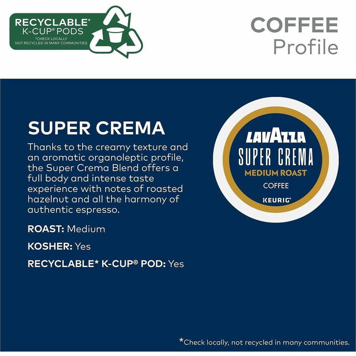 Image of Lavazza 0911CT Super Crema K-Cup Coffee Pods