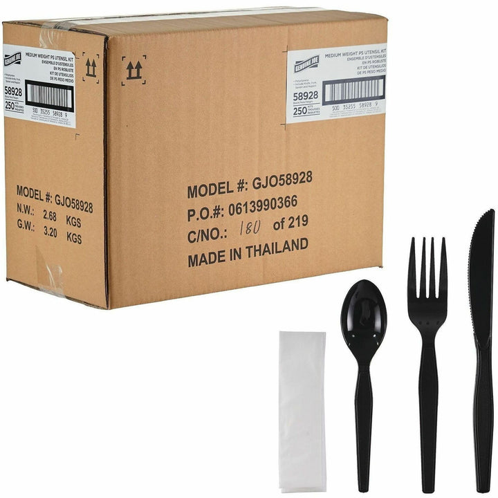 Image of Genuine Joe 58928 4-Piece Medium-Weight Utensil Kit