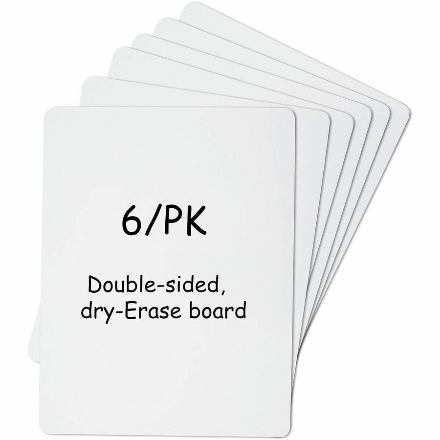 Image of Lorell 43910 Double-Sided Dry-Erase Lap Boards, White Hardboard, Melamine Surface, Lap, Wipeable, 6 / Pack
