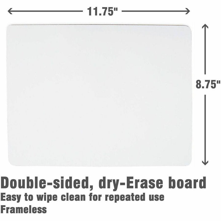 Image of Lorell 43910 Double-Sided Dry-Erase Lap Boards, White Hardboard, Melamine Surface, Lap, Wipeable, 6 / Pack