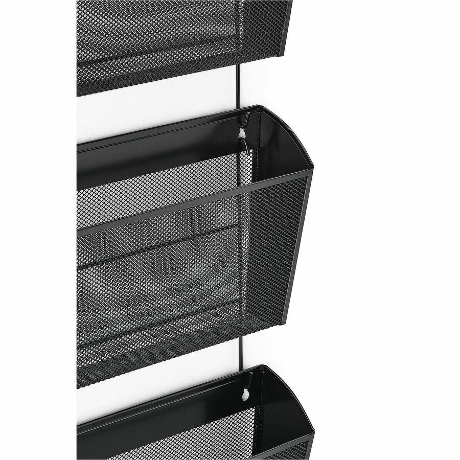 Image of Lorell 84135 Mesh Wall File Organizer System, Black, Mesh, 1 Each