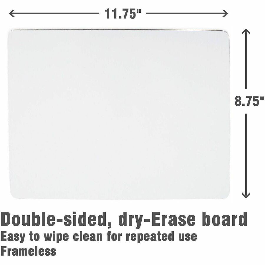 Image of Lorell 43910CT Double-Sided Dry-Erase Lap Boards, White Hardboard, Melamine Surface, Lap, Wipeable, 6/Pack, 6 / Carton