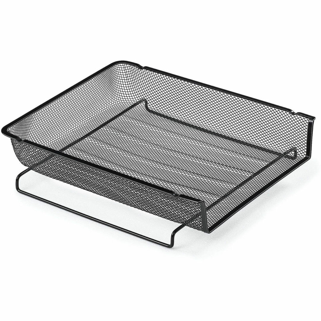 Image of Lorell 84134 Mesh Desktop Organizer Tray, Stackable, Stackable, Durable, Black, Mesh, Metal, 1 Each