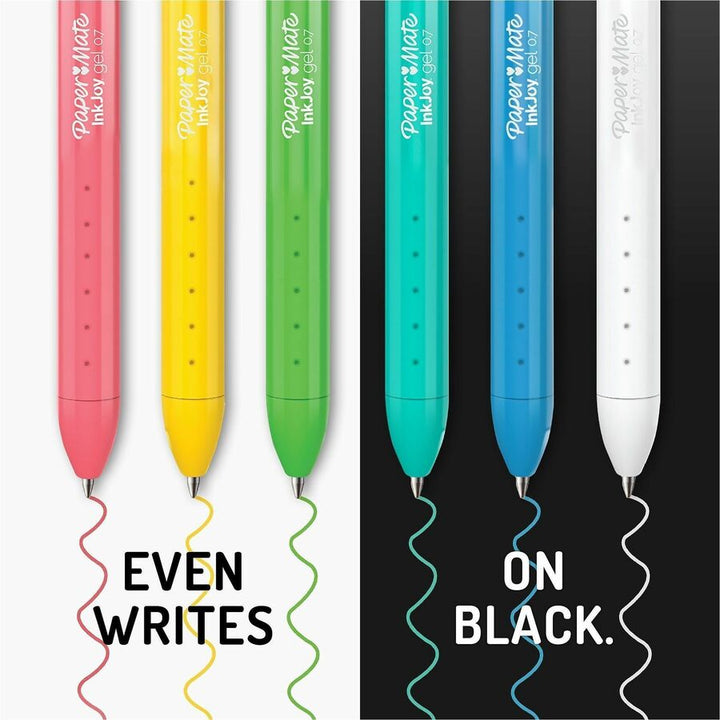 Image of Paper Mate 2226713 InkJoy Gel Pens, 0.7 mm Pen Point, Retractable, Assorted Ink, Gel-based, Writing, Home, Journaling, 6 / Pack
