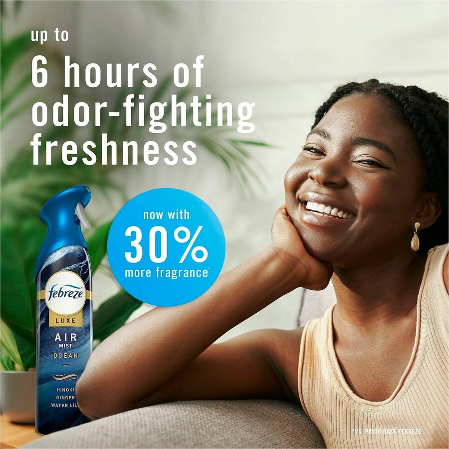 Image of Febreze 19940 Air Mist Air Freshener Spray, Spray, 8.1 fl oz (0.3 quart), Warm Ocean Breeze, Odor Neutralizer, Long Lasting, 6 / Carton