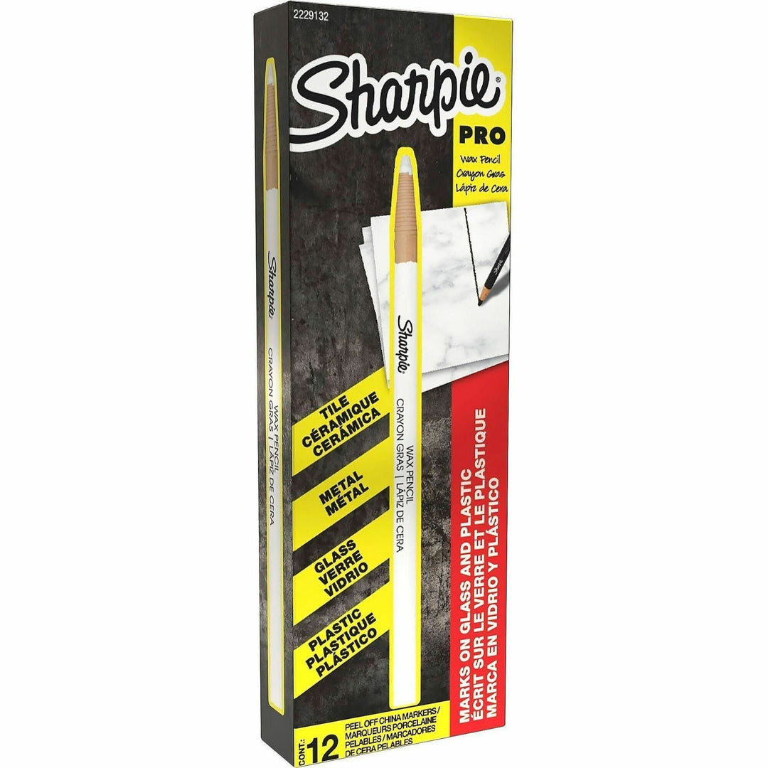 Image of Sharpie 2229132 Peel-Off Paper China Markers, Erasable, White Ink, Pigment-based, Glass, 12 / Dozen