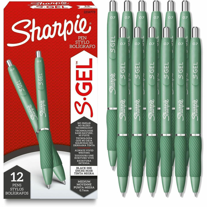 Image of Sharpie 2234773 S-Gel Pens, 0.7 mm Pen Point, Black Ink, Gel-based, Writing, Home, School, Office, 12 / Dozen