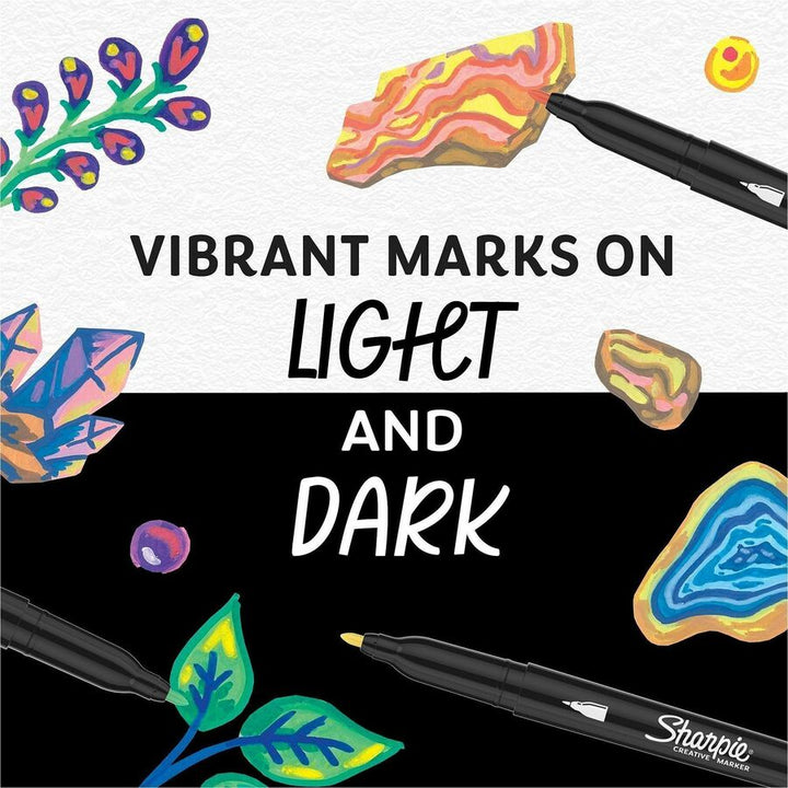Image of Sharpie 2209909 Creative Markers, Earth Tone Ink, Water Based, Acrylic Based, Glass, Art, Coloring, 5 / Pack