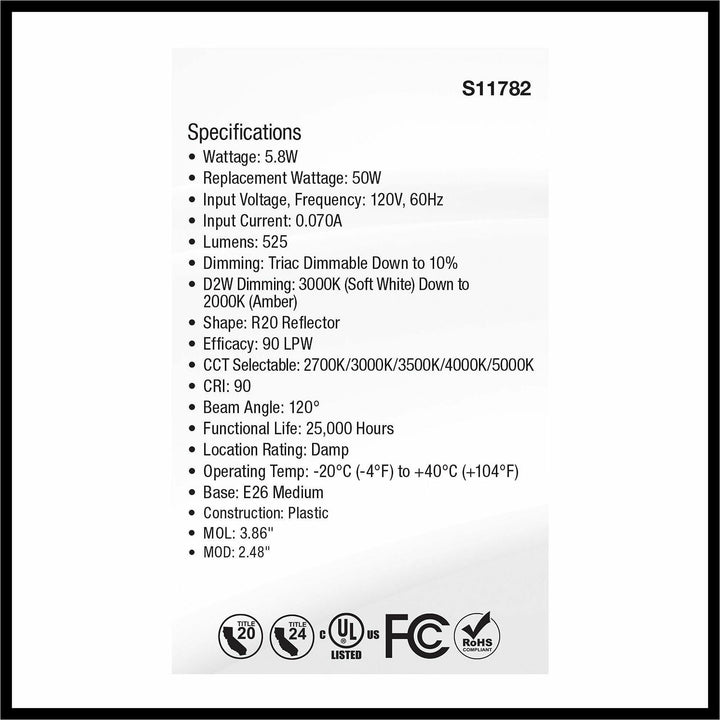 Image of Satco S11782 LED R20 Reflector Bulbs