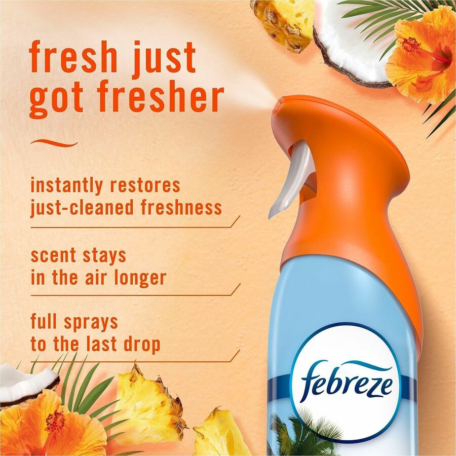 Image of Febreze 21321CT Air Mist Air Freshener Spray, Spray, 8.1 fl oz (0.3 quart), Hawaiian Aloha, Odor Neutralizer, Long Lasting, 2/Pack, 3 / Carton