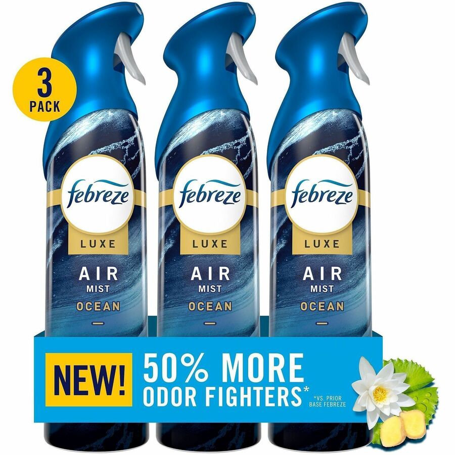 Image of Febreze 20554 Air Mist Air Freshener Spray, Spray, 8.1 fl oz (0.3 quart), Warm Ocean Breeze, Odor Neutralizer, Long Lasting, 4 / Carton