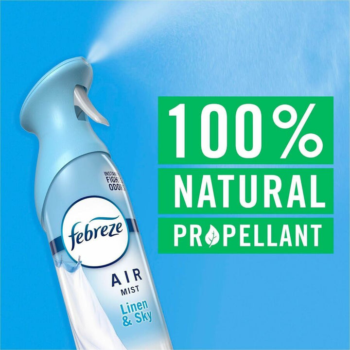 Image of Febreze 19938CT Air Mist Air Freshener Spray, Spray, 8.1 fl oz (0.3 quart), Linen & Sky, Odor Neutralizer, Long Lasting, 6 / Carton