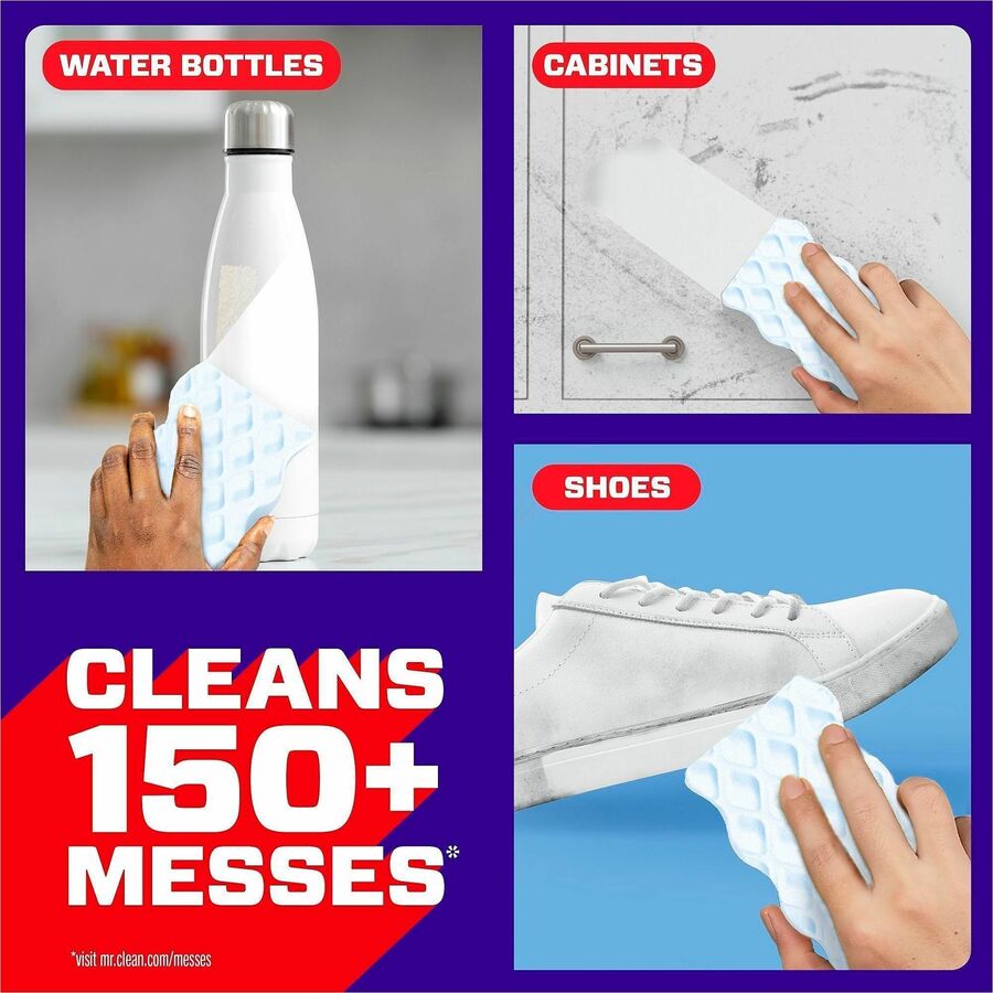 Image of Mr. Clean 22875 Magic Eraser Extra-Durable Whole Home, 0.9" H x 4.6" W x 2.2" Depth, 5 / Box, White
