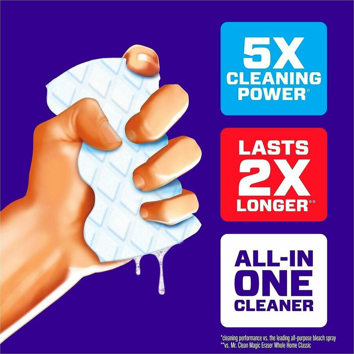 Image of Mr. Clean 22875CT Magic Eraser Extra-Durable Whole Home, 0.9" H x 4.6" W x 2.2" Depth, 5/Box, 4 / Carton, White