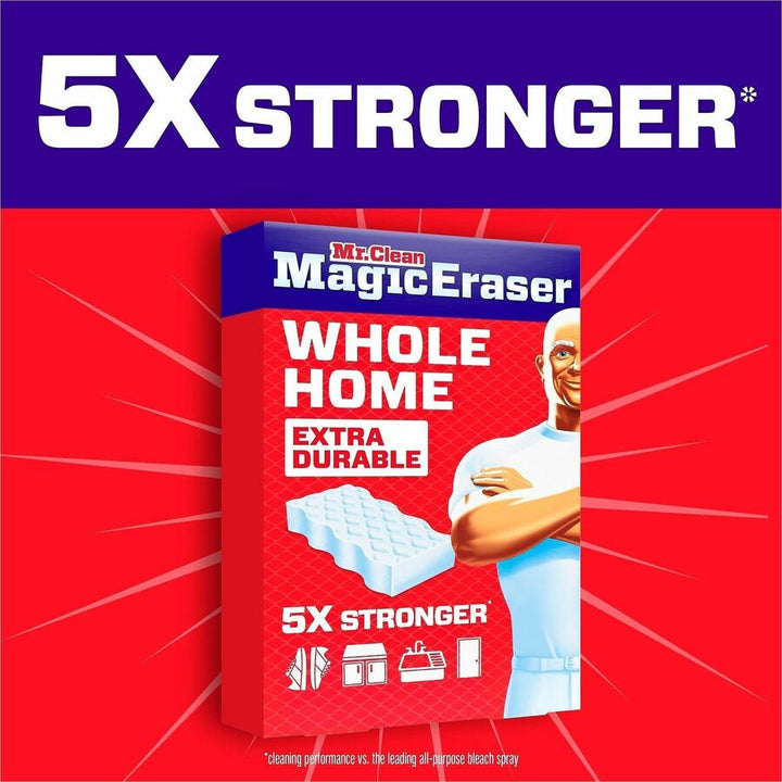 Image of Mr. Clean 22875CT Magic Eraser Extra-Durable Whole Home, 0.9" H x 4.6" W x 2.2" Depth, 5/Box, 4 / Carton, White