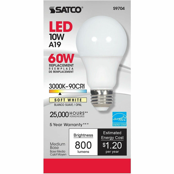 Image of Satco S9704 A19 LED Frosted Bulb